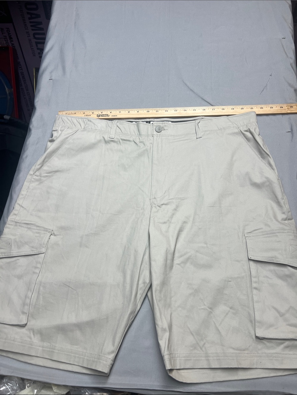Men's Cargo Shorts in Light Gray - Classic Utility Style